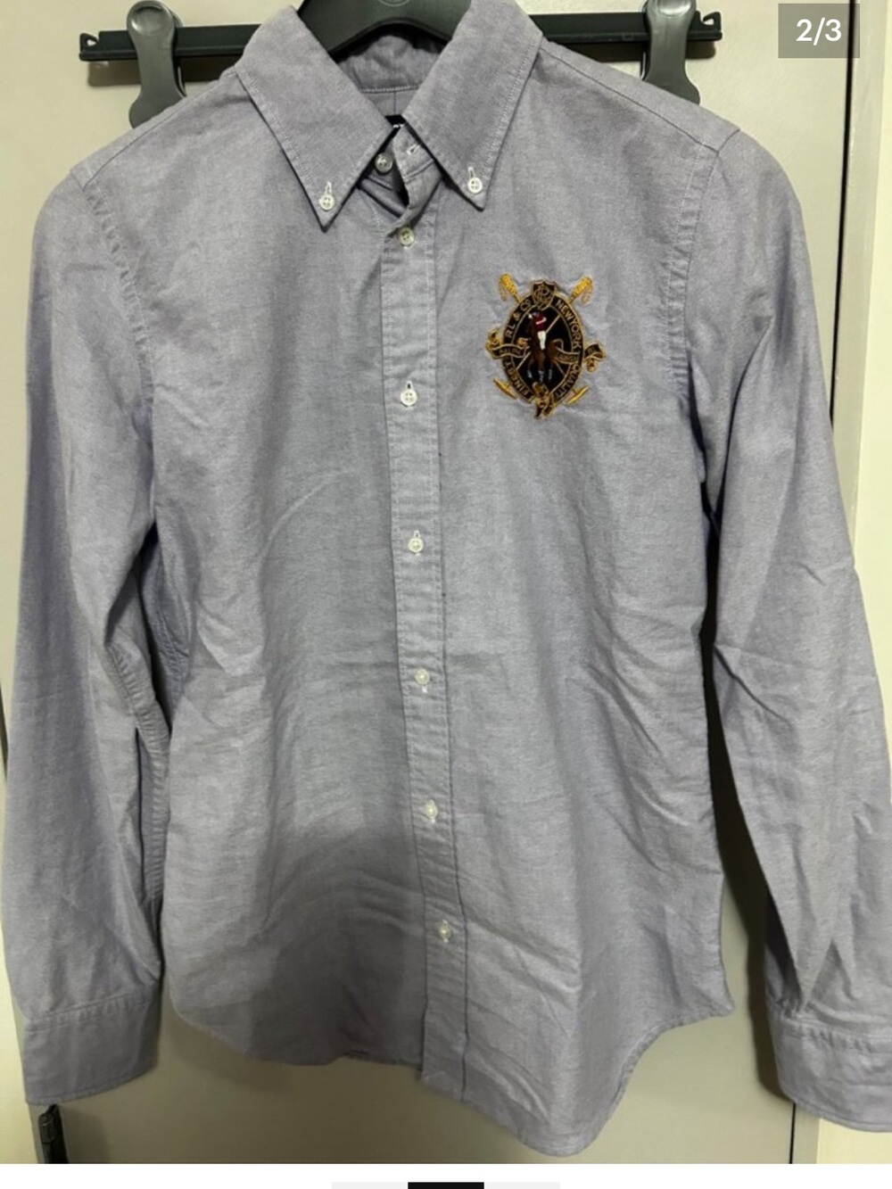 Ralph Lauren Sport Lavender Purple Button Down Shirt Embroidered Crest 4